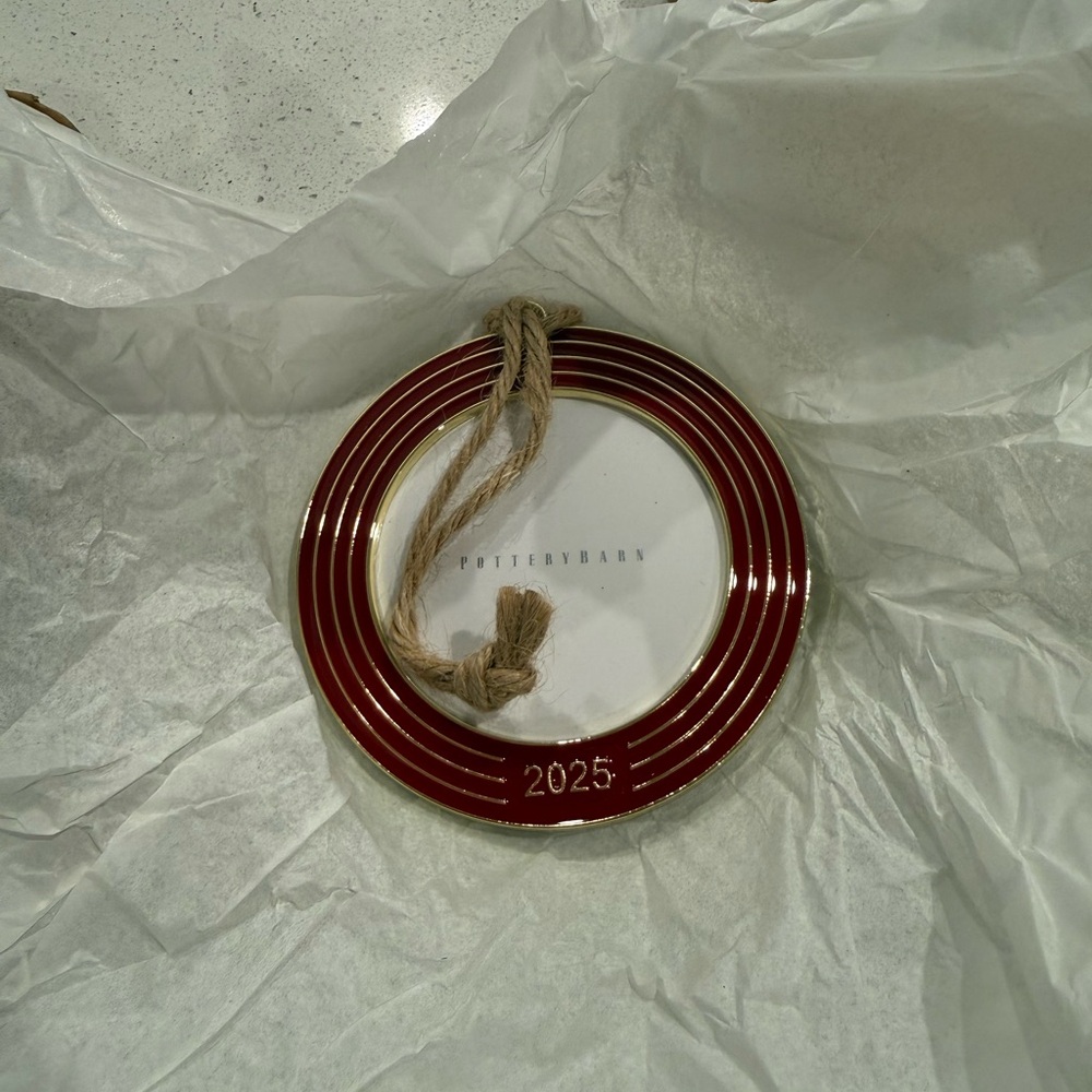 Pottery Barn Red and Gold 2025 Hanging Ornament